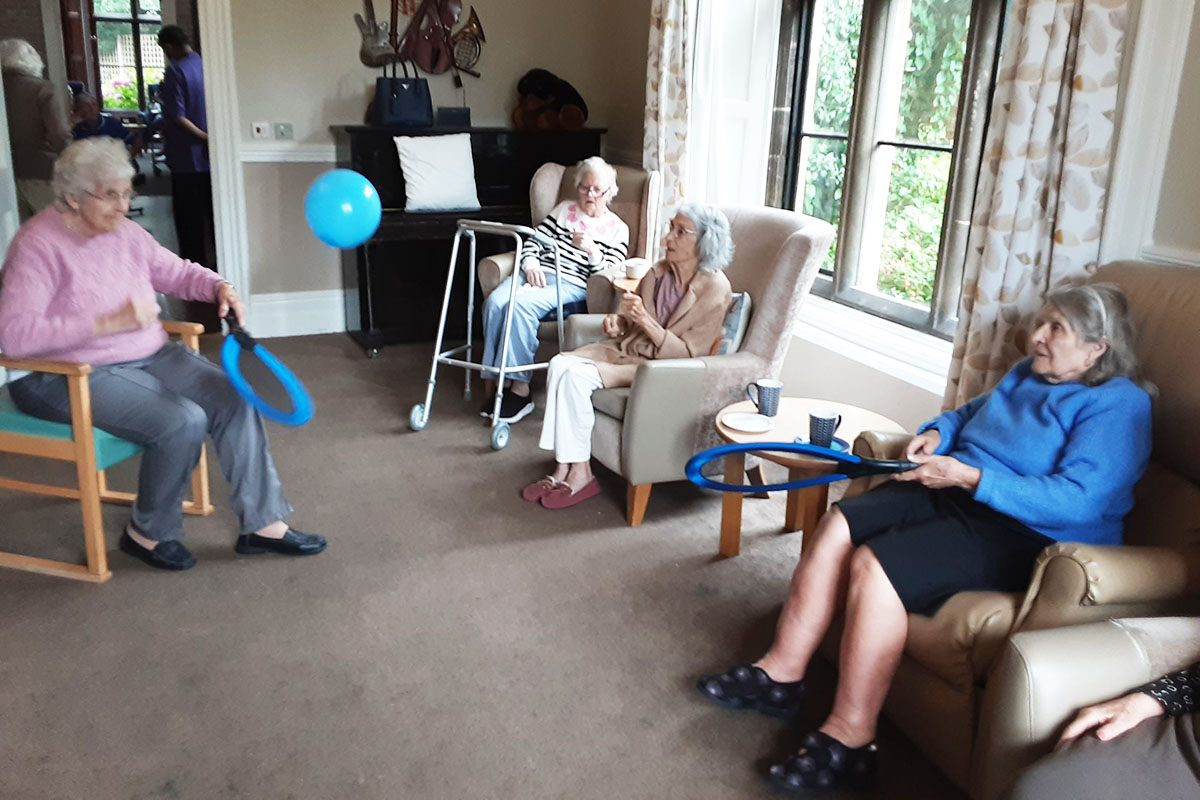 Wimbledon balloon fun at The Old Downs Residential Care Home