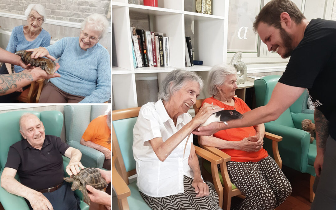 River Rodents and Reptiles visit The Old Downs Residential Care Home