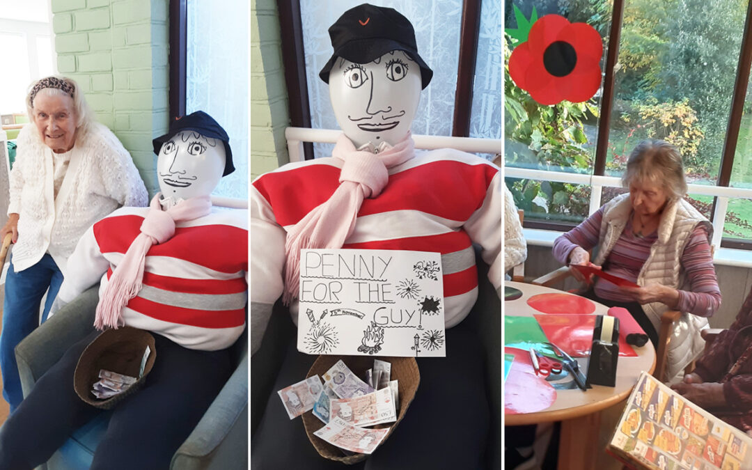 Guy Fawkes and poppies at The Old Downs Residential Care Home