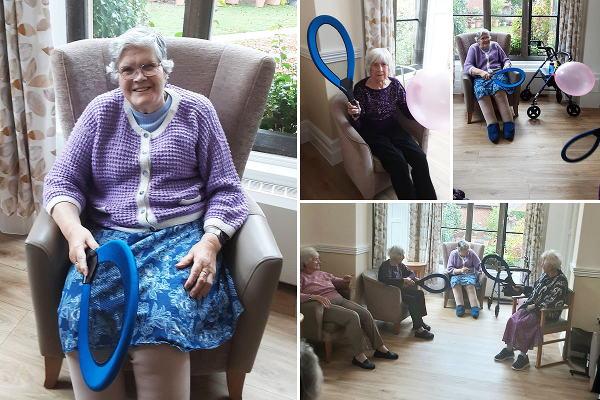 Balloon tennis at The Old Downs Residential Care Home
