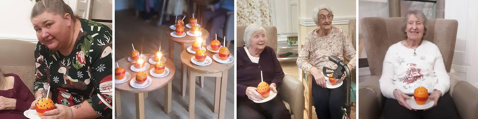 Christingle making at The Old Downs Residential Care Home