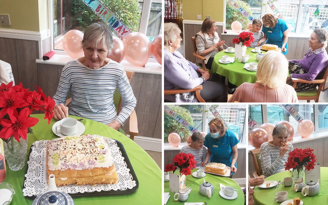 Birthday celebrations for Yvonne at The Old Downs Residential Care Home