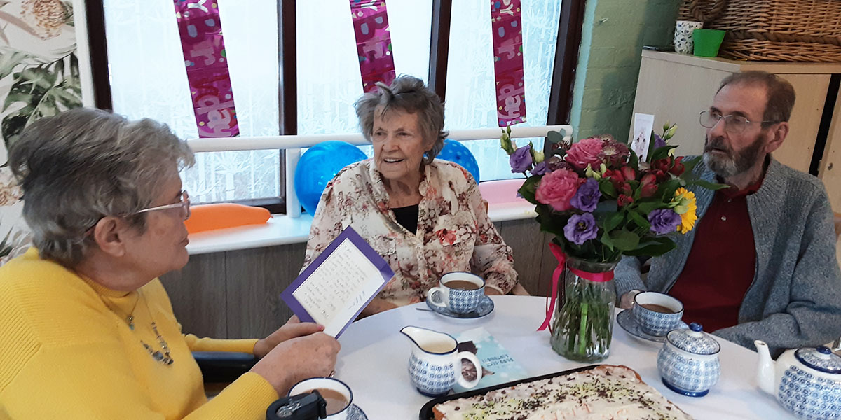 Ann's birthday tea party at The Old Downs Residential Care Home