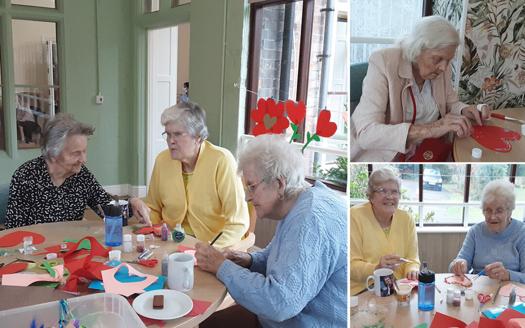 The Old Downs Residential Care Home residents enjoy Valentines crafts