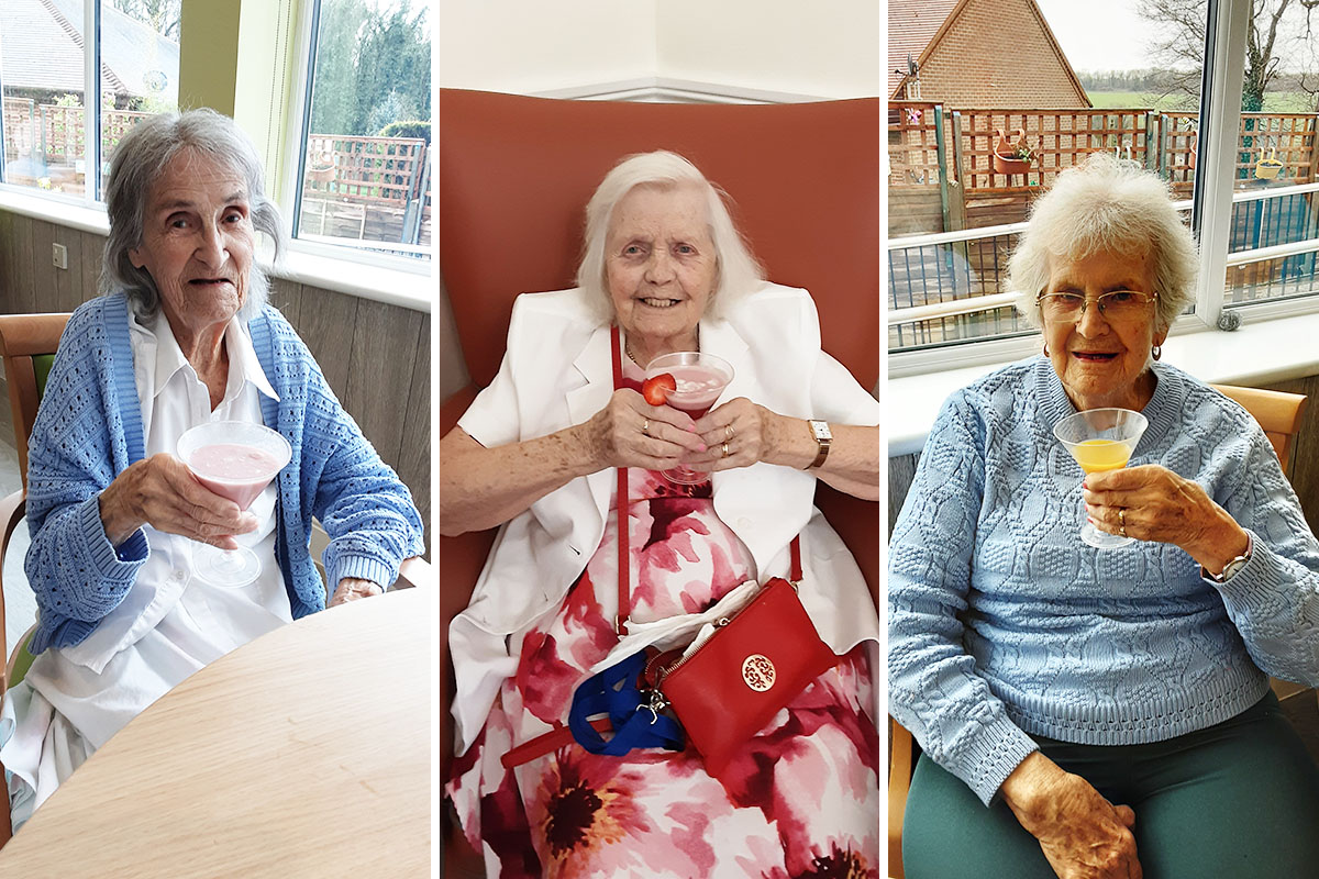 Refreshing mocktails at The Old Downs Residential Care Home