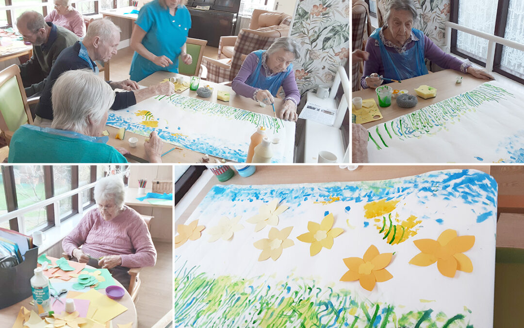 Crafts and cakes for St Davids Day at The Old Downs Residential Care Home