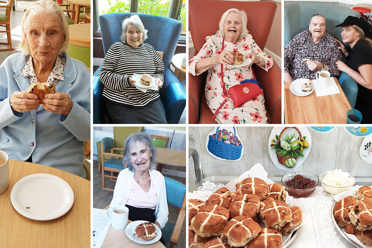 Easter hot cross buns at The Old Downs Residential Care Home