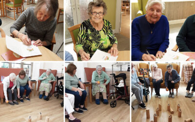 Crafting cards and skittles fun at The Old Downs Residential Care Home