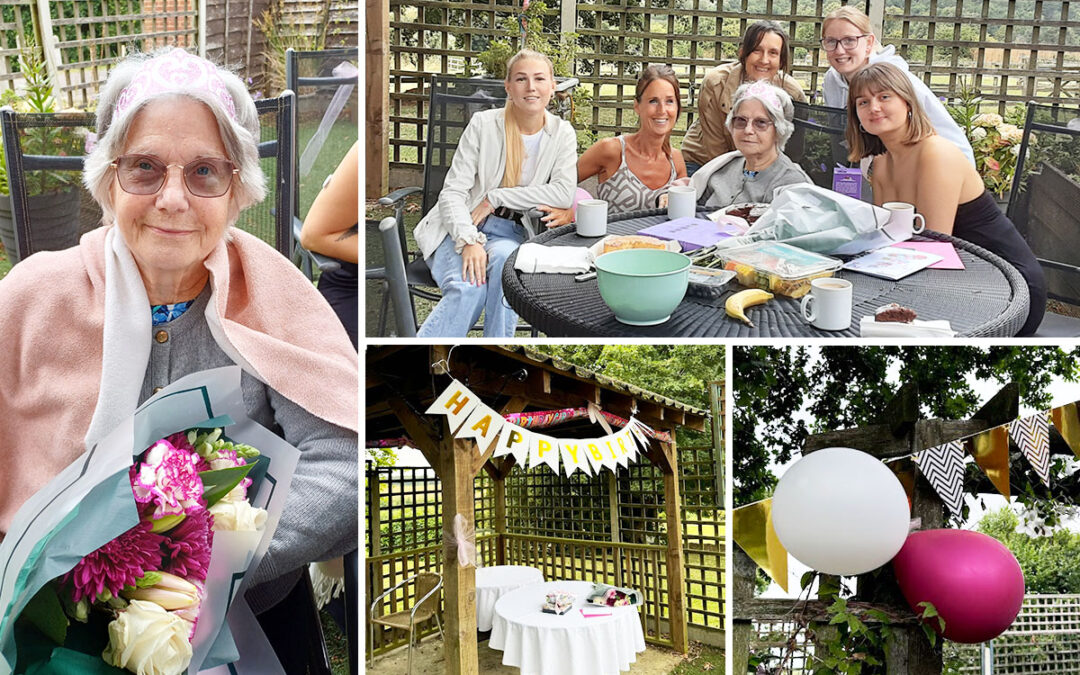 Birthday wishes for Mavis at The Old Downs Residential Care Home