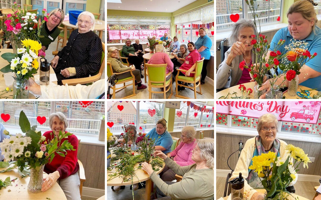 Adding a homely feel with flowers at The Old Downs Residential Care Home