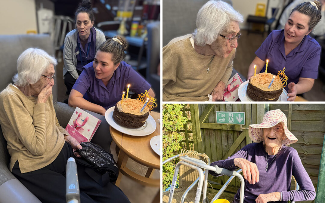Birthday celebrations for Doreen at The Old Downs Residential Care Home