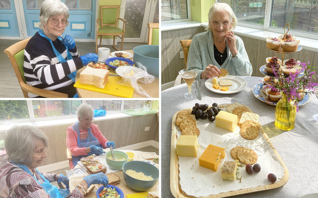 Helping Hands and enjoying cheese and cocktails at The Old Downs Residential Care Home