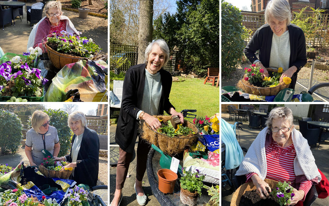 The Old Downs Residential Care Home residents get to work on their springtime garden goals