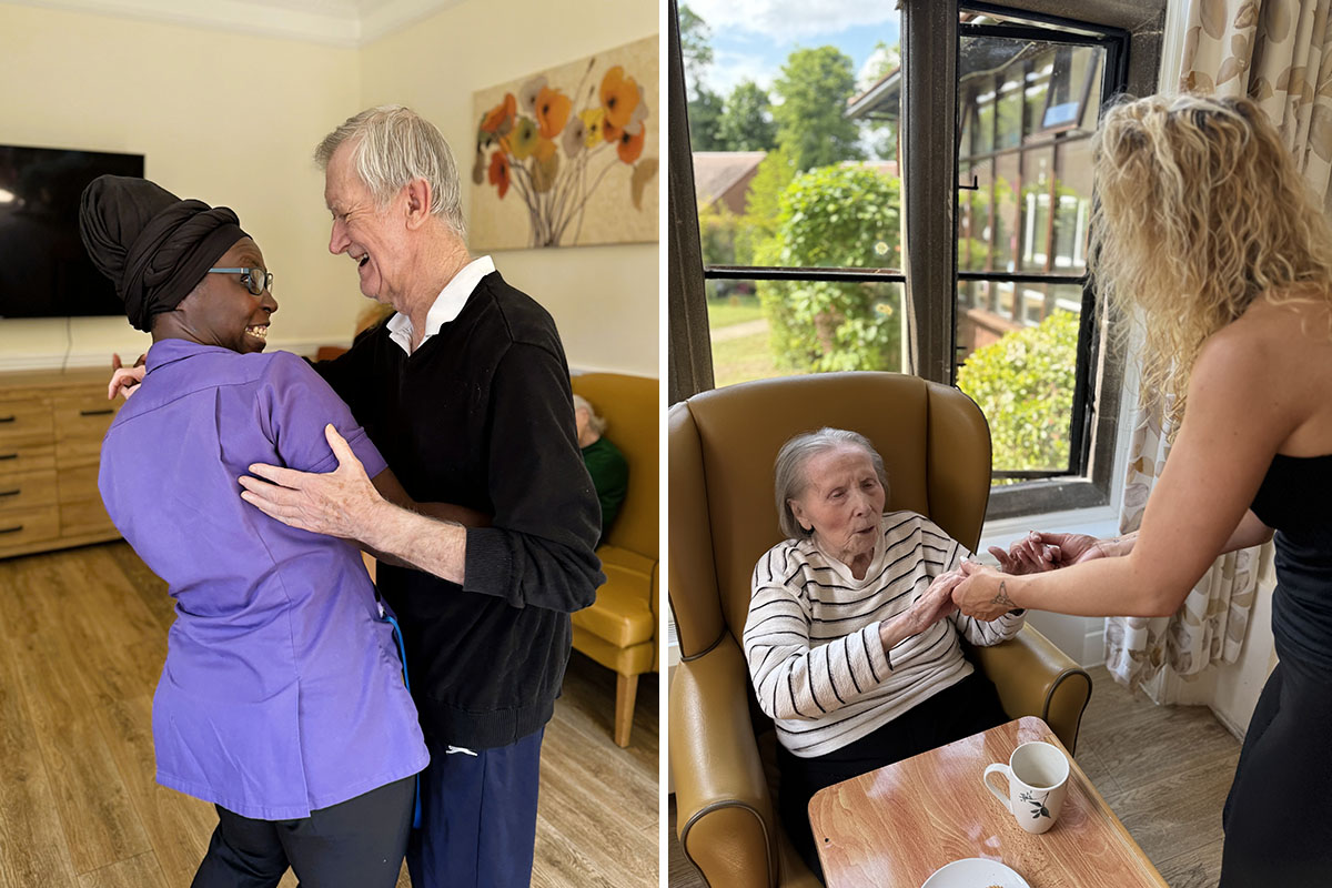Dancing with Berenice class at The Old Downs Residential Care Home