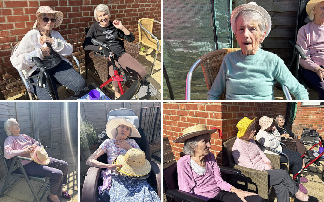 The Old Downs Residential Care Home residents enjoy garden sunshine