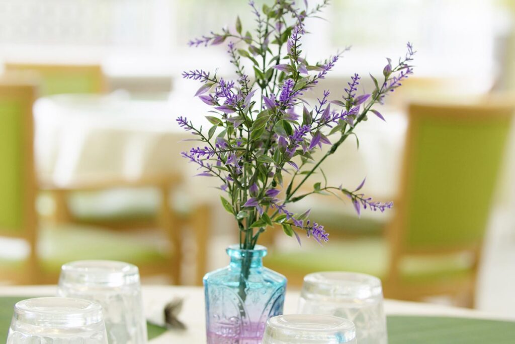 A dining area in The Old Downs Residential Care Home