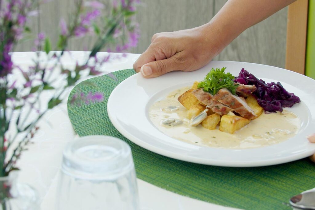 Lunch service at The Old Downs Residential Care Home