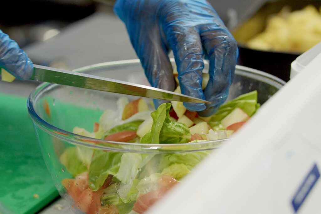 Preparing lunch at The Old Downs Residential Care Home