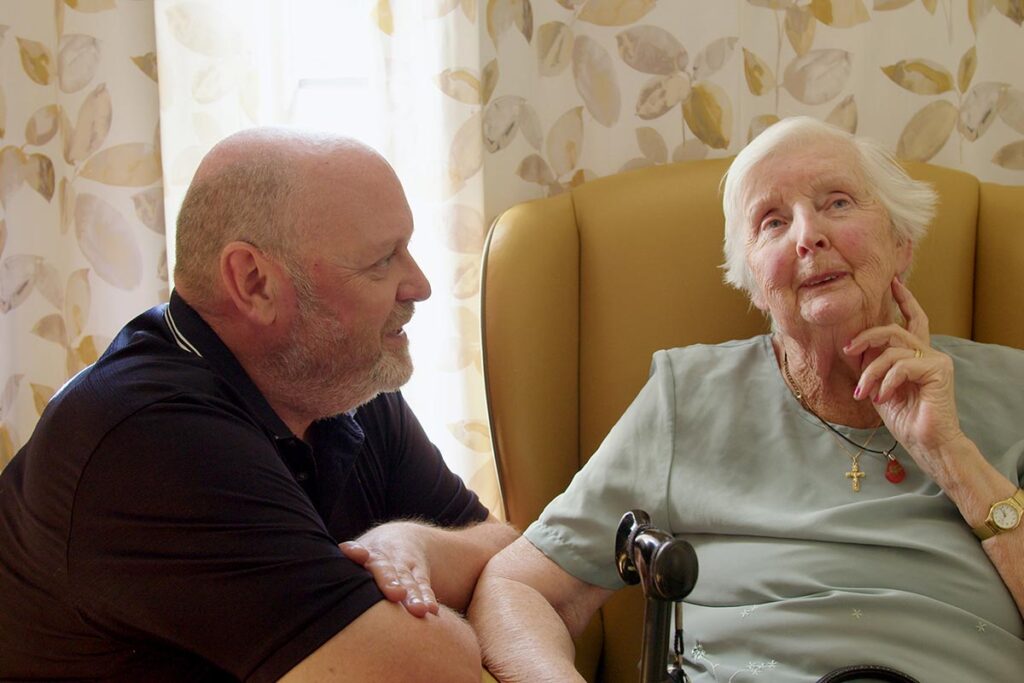 One of our residents and a family member at The Old Downs Residential Care Home