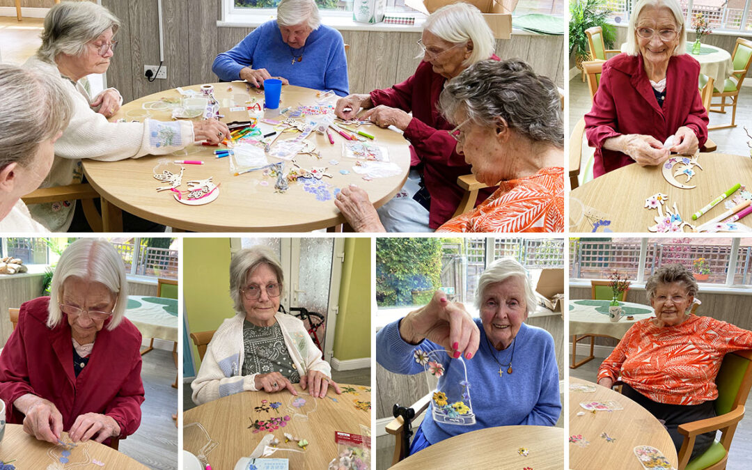 The Old Downs Residential Care Home residents share nature themed crafts and garden sunshine