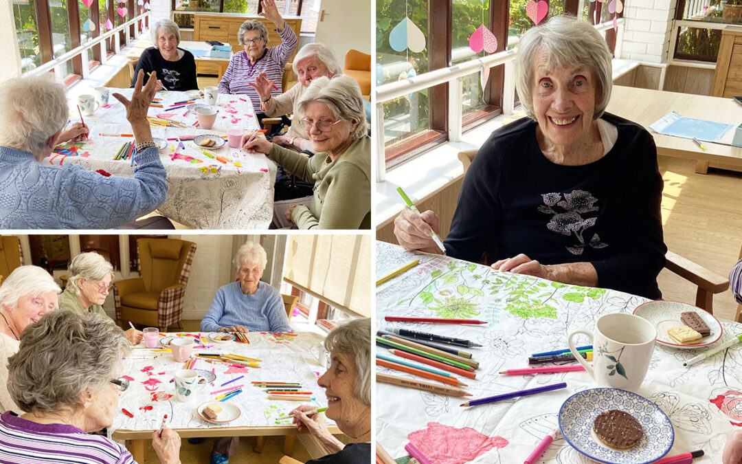 The Old Downs Residential Care Home residents have fun with creative art