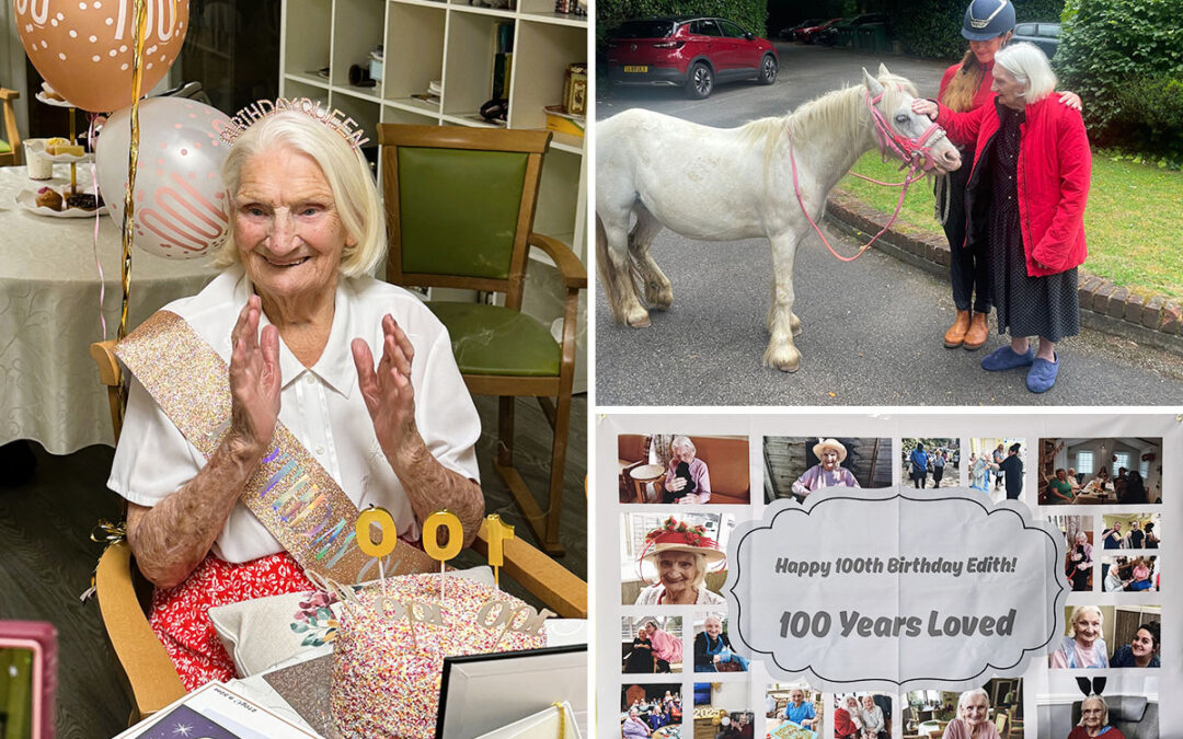 Edith celebrates turning 100 at The Old Downs Residential Care Home