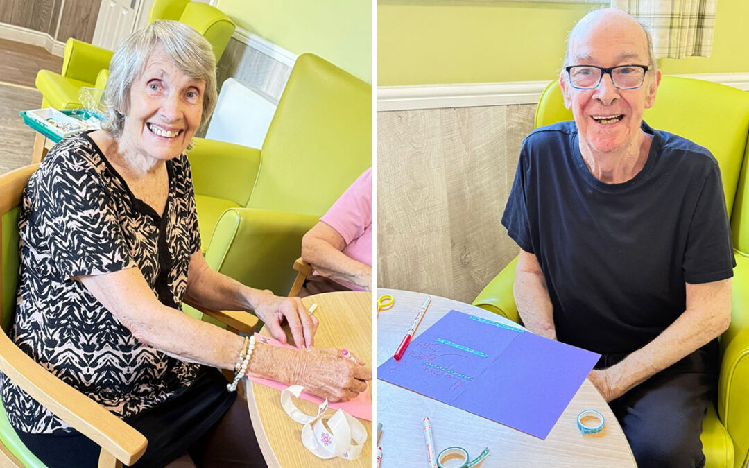The Old Downs Residential Care Home residents enjoy birthday card crafts and companion time