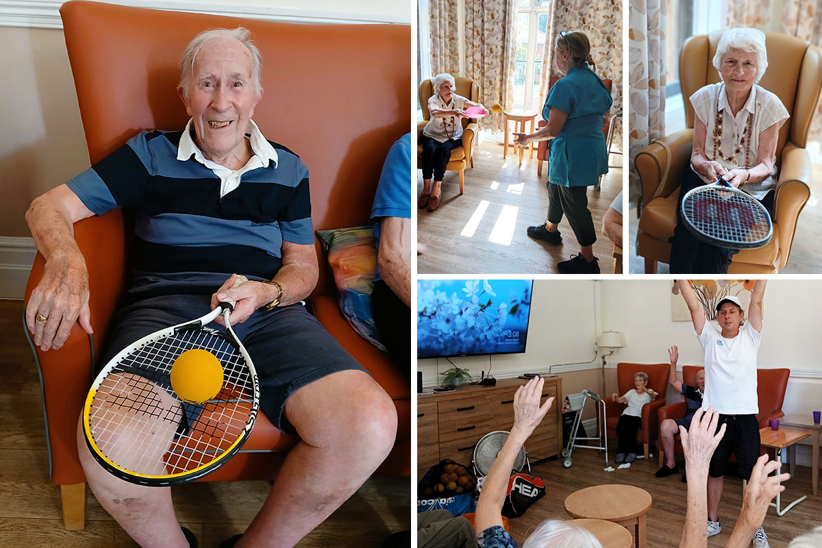 Serving up fun with seated tennis at The Old Downs Residential Care Home