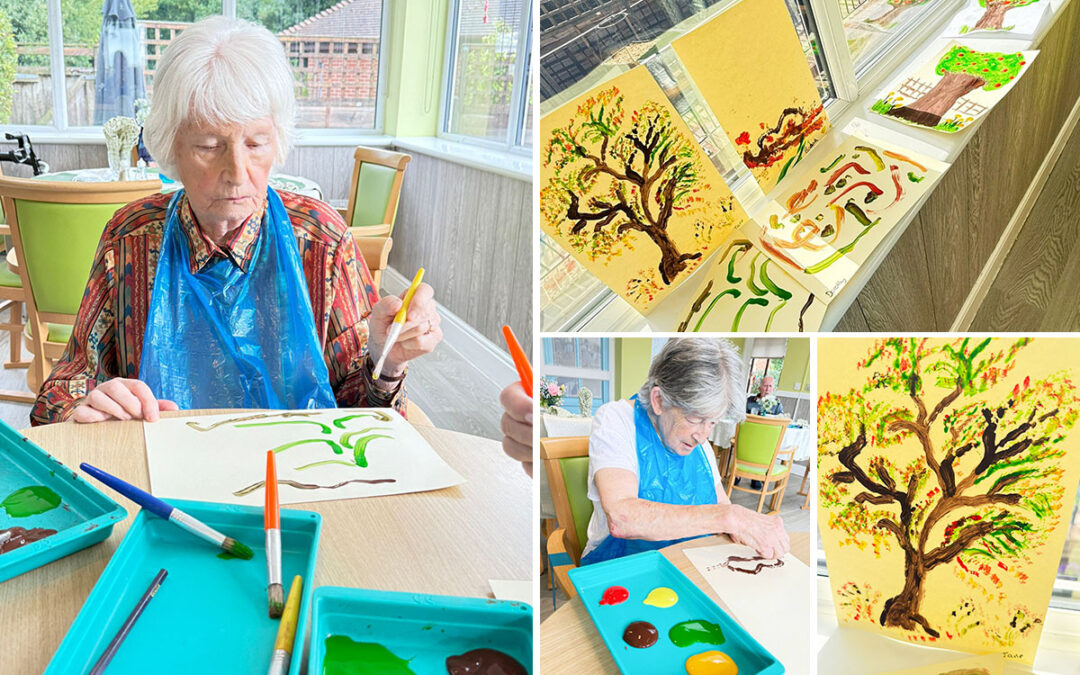 Creative autumn crafts at The Old Downs Residential Care Home