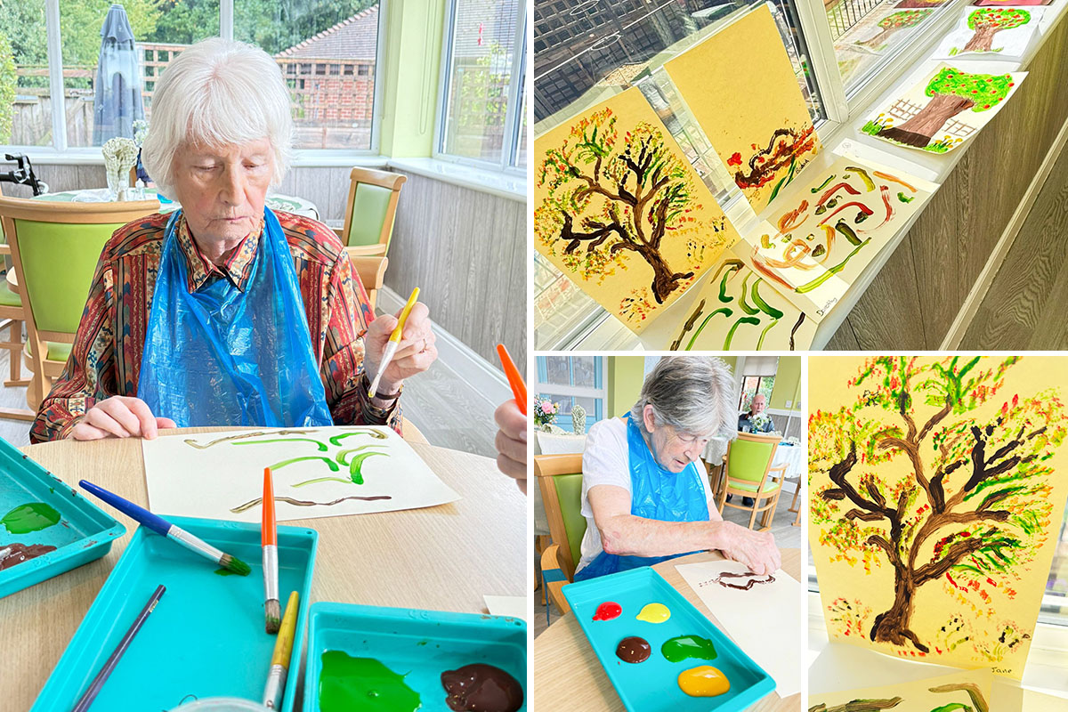Creative autumn crafts at The Old Downs Residential Care Home