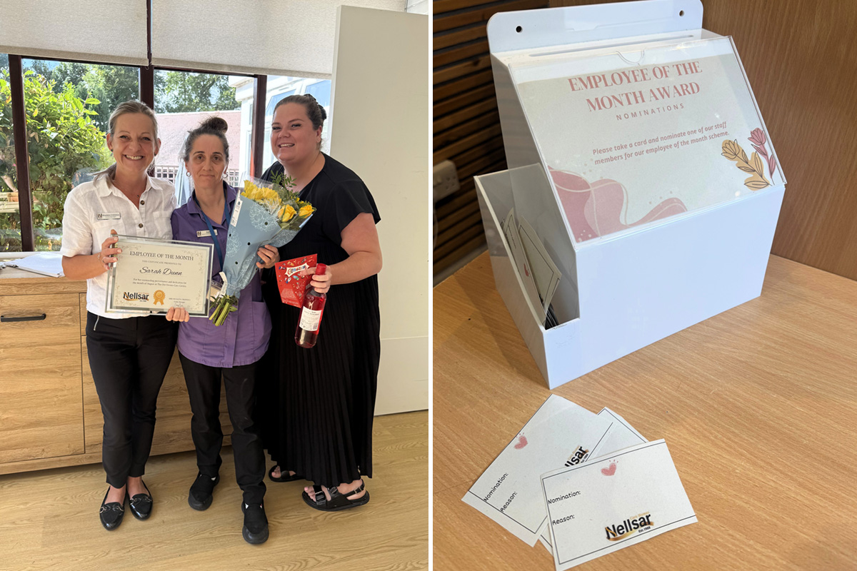 Employee of the month at The Old Downs Residential Care Home