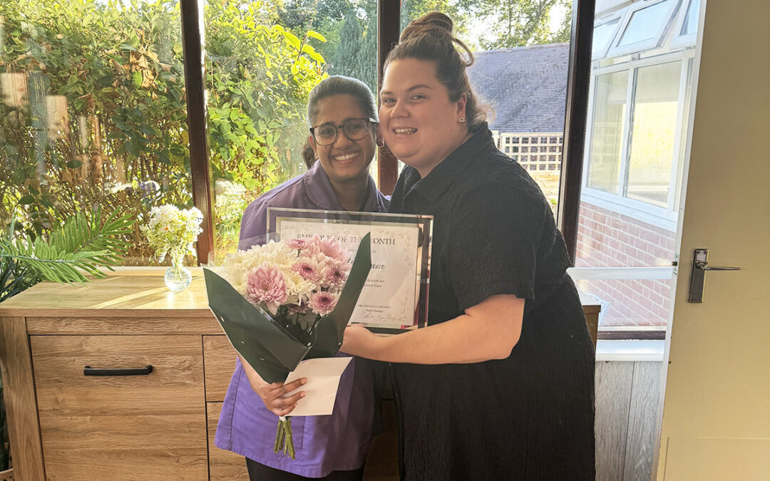Zara is celebrated as The Old Downs Residential Care Home’s Employee of the Month