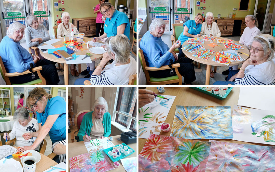 The Old Downs Residential Care Home residents share Bonfire Night crafts and party