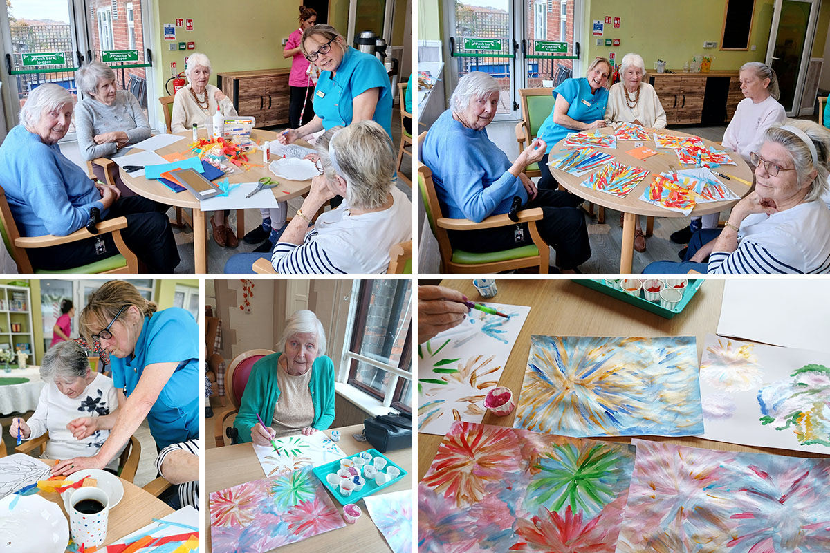 The Old Downs Residential Care Home residents share Bonfire Night crafts and party