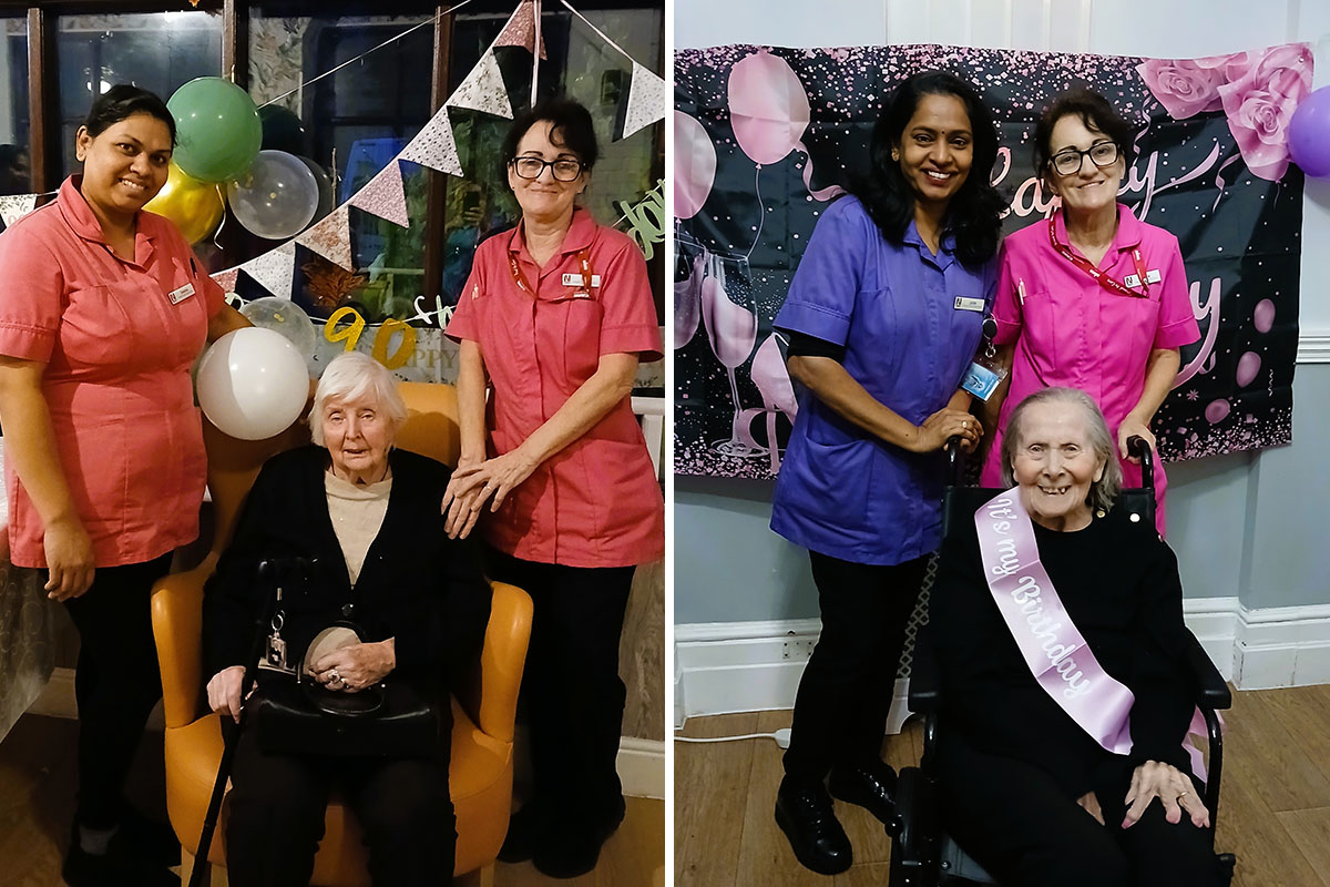 The Old Downs Residential Care Home enjoys a double 90th birthday celebration