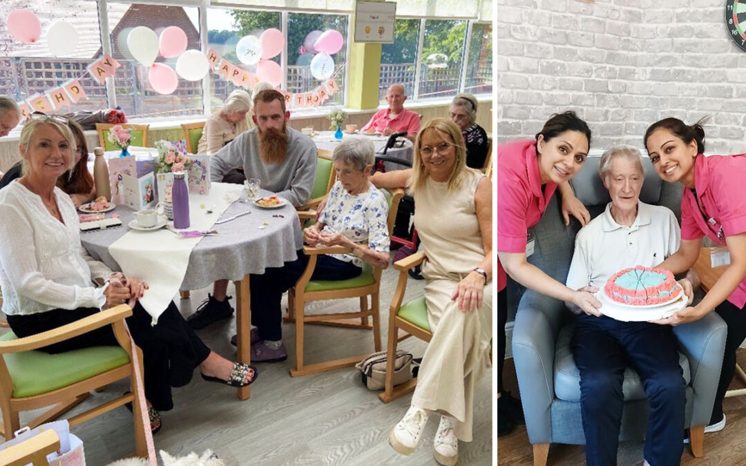 Birthday celebrations for Susan and Barry at The Old Downs Residential Care Home