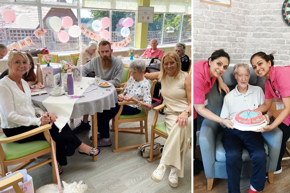 Birthday celebrations for Susan and Barry at The Old Downs Residential Care Home