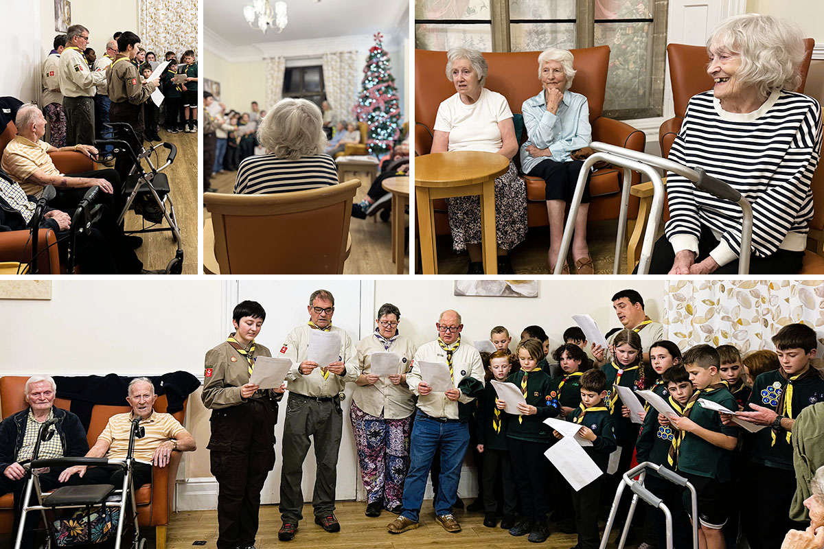 Festive cheer from local Cubs at The Old Downs Residential Care Home