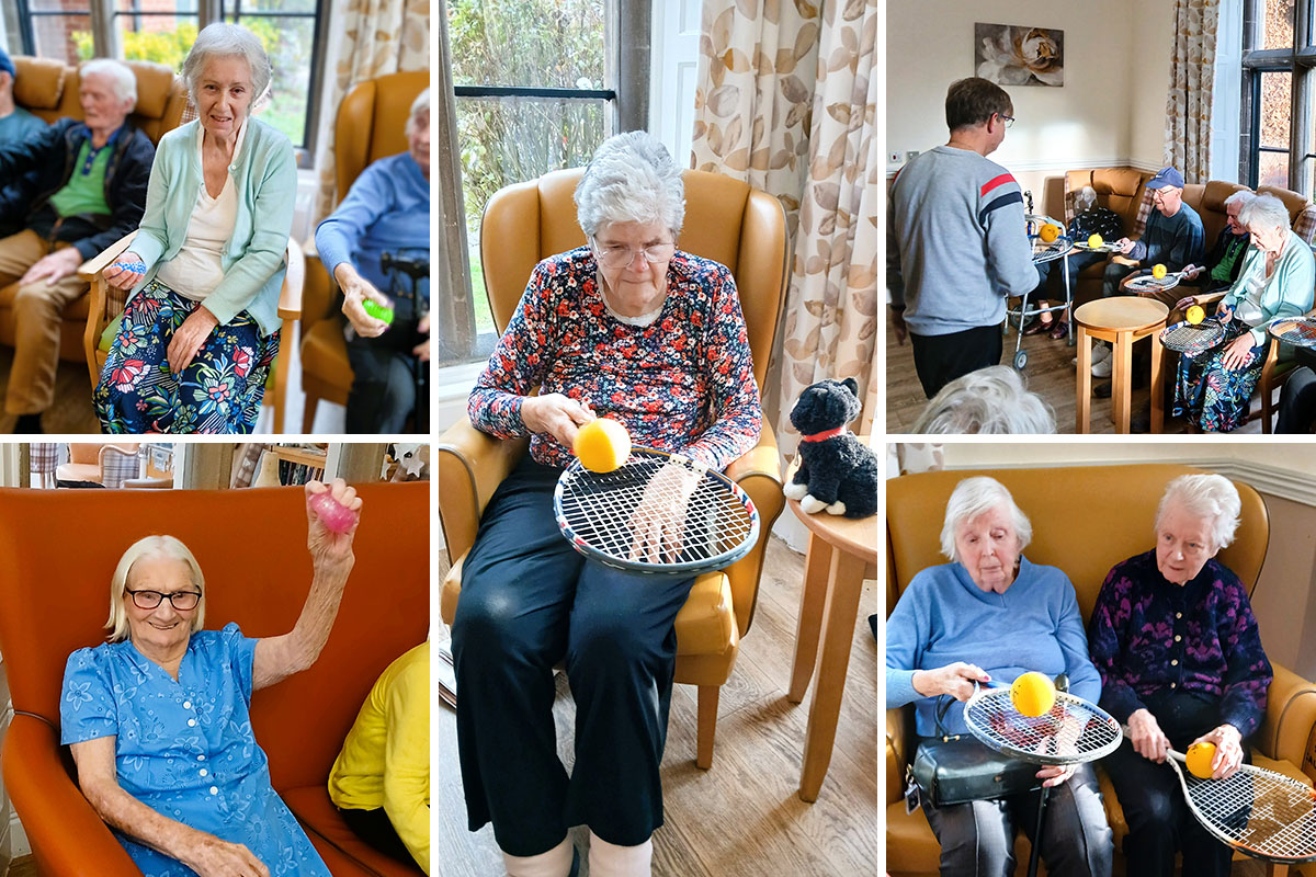 Seated tennis class proves popular at The Old Downs Residential Care Home
